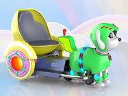 ماشین بازی سه چرخه مخصوص کودکان و نوجوانان ، توله سگ حیوانات خانگی شکل توله سگ Rickshaw برای پارک تفریحی